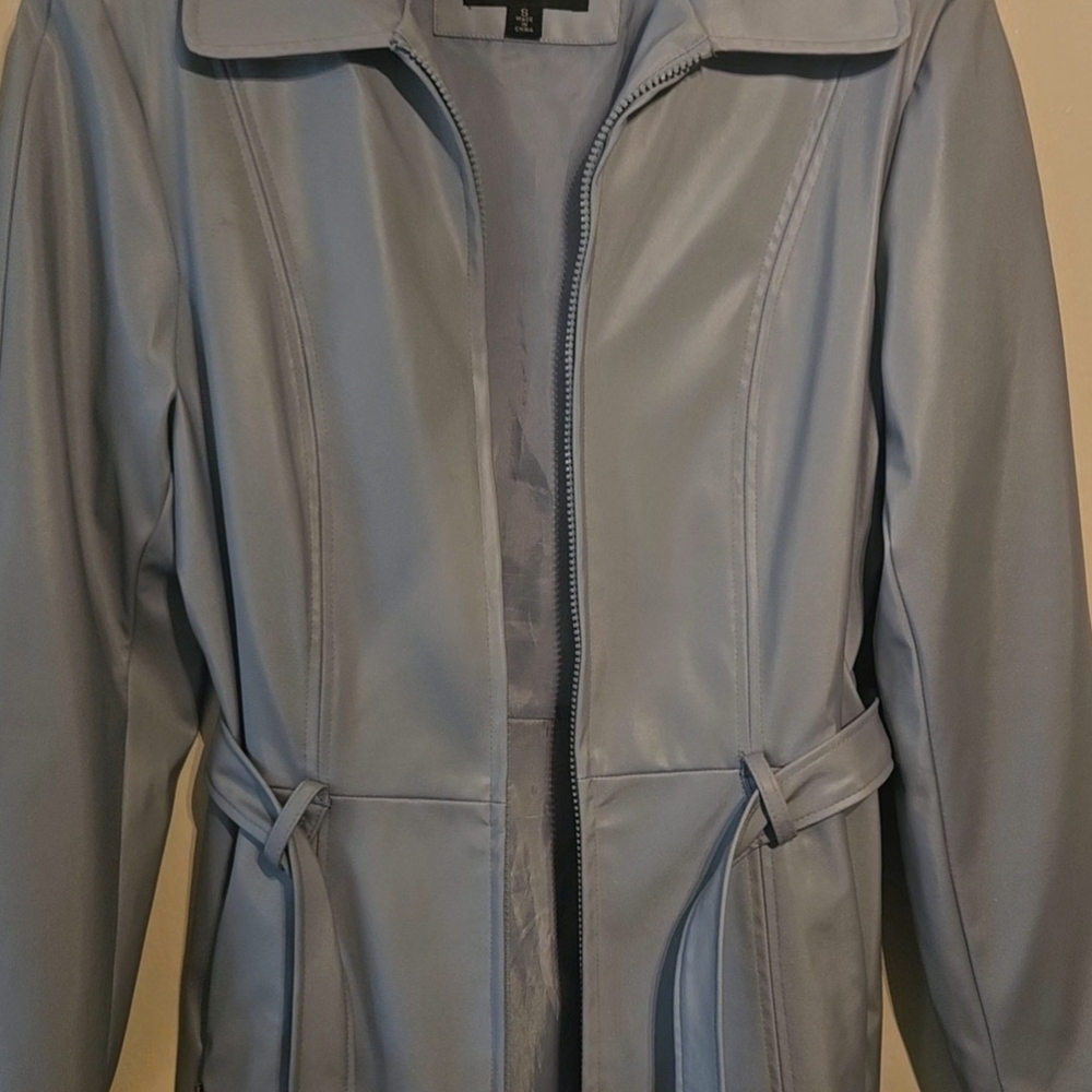 Braetan Pale Blue Trench Coat with Waist Tie